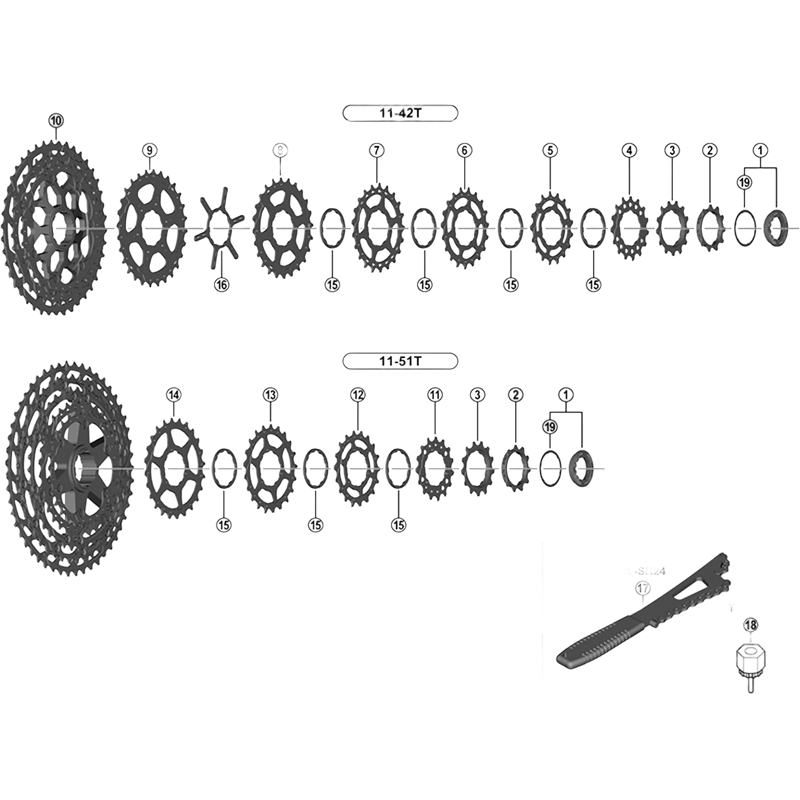 Balfes Bikes Shimano CS-M8000 cassette sprocket wheel 13T - built in spacer type | Free postage over £30, £10 off first order, price match & 0% finance.