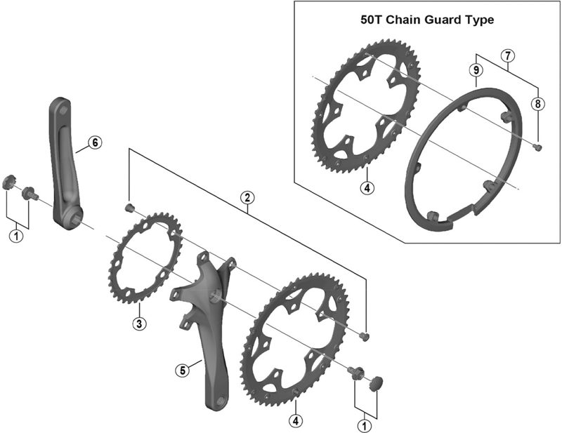 Balfes Bikes Shimano SHimano FC-RS200 crank arm fixing bolt and cap | Free postage over £30, £10 off first order, price match & 0% finance.