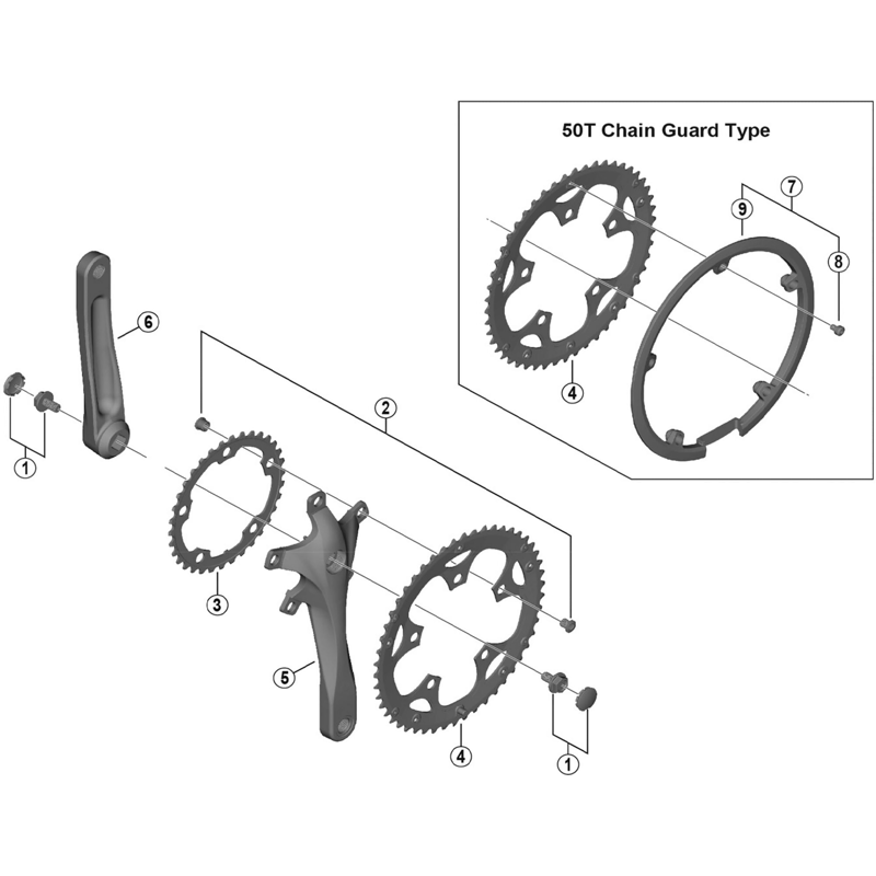 Balfes Bikes Shimano SHimano FC-RS200 crank arm fixing bolt and cap | Free postage over £30, £10 off first order, price match & 0% finance.