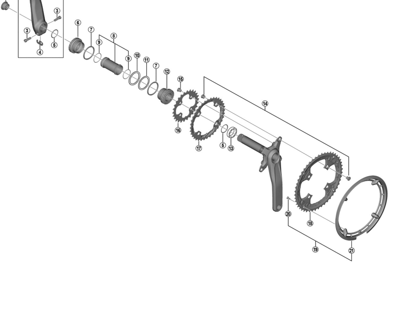 Balfes Bikes Shimano SHimano FC-T6010 chain guard and fixing screws in silver | Free postage over £30, £10 off first order, price match & 0% finance.