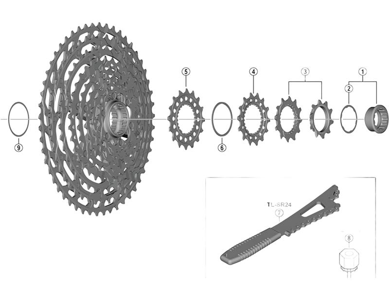 Shimano CS-M9100 cassette sprocket - 14T-1