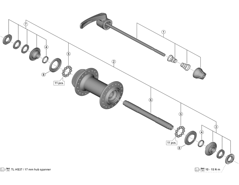 Balfes Bikes Shimano HB-5800 complete quick release skewer - 133 mm | Free postage over £30, £10 off first order, price match & 0% finance.