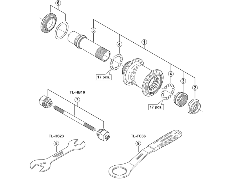 Balfes Bikes Shimano SHimano HB-M640 complete hub axle | Free postage over £30, £10 off first order, price match & 0% finance.