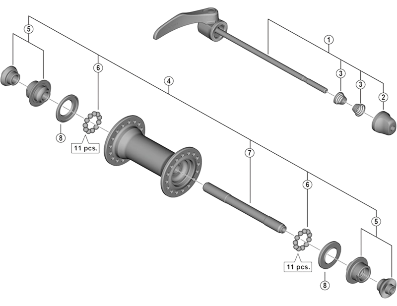Balfes Bikes Shimano HB-M4050 complete hub axle - 108 mm | Free postage over £30, £10 off first order, price match & 0% finance.