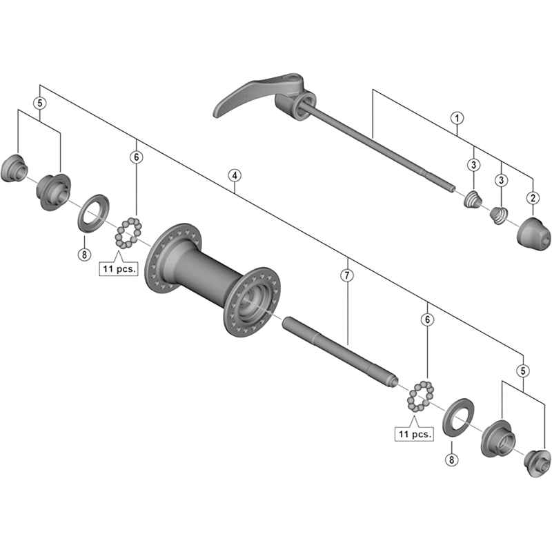 Balfes Bikes Shimano HB-M4050 complete hub axle - 108 mm | Free postage over £30, £10 off first order, price match & 0% finance.