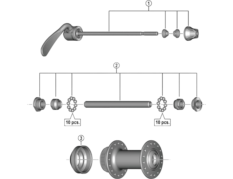 Balfes Bikes Shimano HB-TX505 complete hub axle - 108 mm | Free postage over £30, £10 off first order, price match & 0% finance.