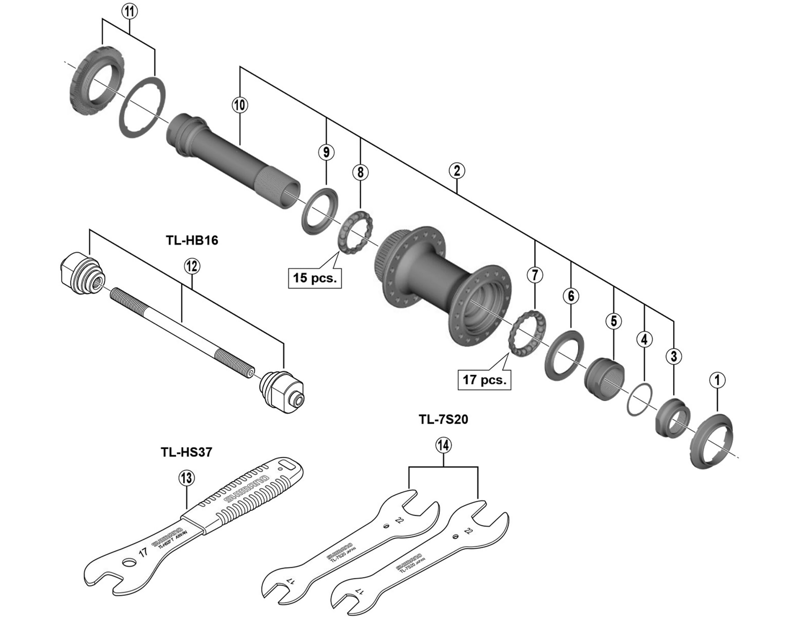 Balfes Bikes Shimano HB-M7010 Complete hub axle | Free postage over £30, £10 off first order, price match & 0% finance.