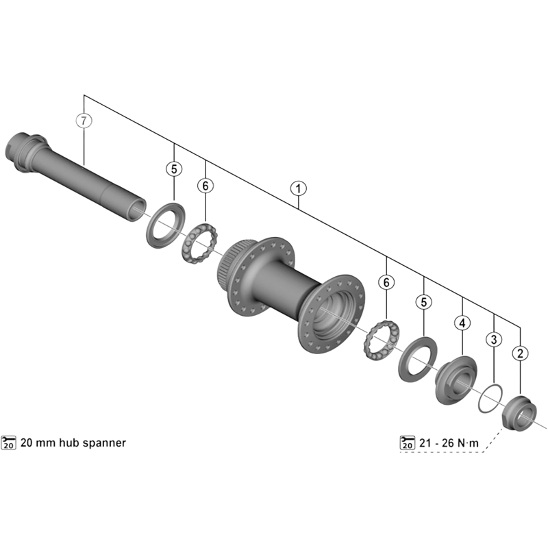 Balfes Bikes Shimano SHimano HB-R7070 complete hub axle | Free postage over £30, £10 off first order, price match & 0% finance.