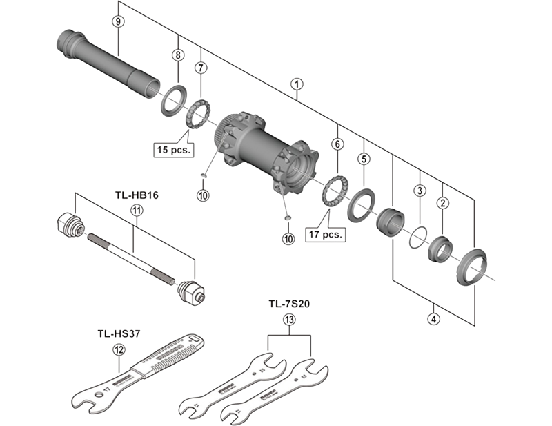 Balfes Bikes Shimano HB-M8110-BS complete hub axle - 110 mm | Free postage over £30, £10 off first order, price match & 0% finance.
