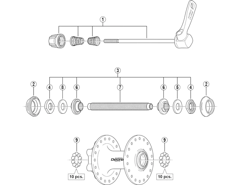 Balfes Bikes Shimano HBM525 Comp Axle assembly 108mm | Free postage over £30, £10 off first order, price match & 0% finance.