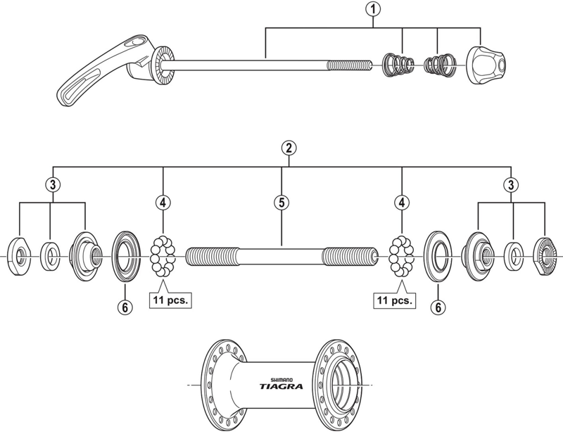 Balfes Bikes Shimano HB-4500 complete hub axle - 108 mm | Free postage over £30, £10 off first order, price match & 0% finance.