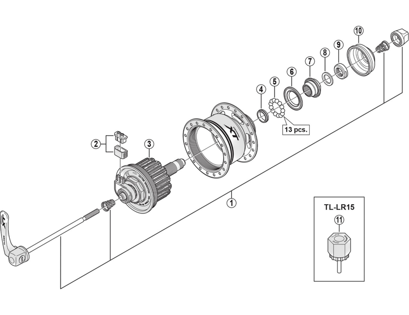 Balfes Bikes Shimano DH-T785 complete quick release skewer - 133 mm | Free postage over £30, £10 off first order, price match & 0% finance.
