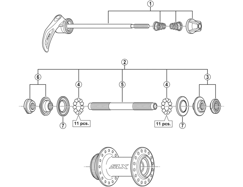 Balfes Bikes Shimano HB-M675 complete hub axle - 108 mm | Free postage over £30, £10 off first order, price match & 0% finance.