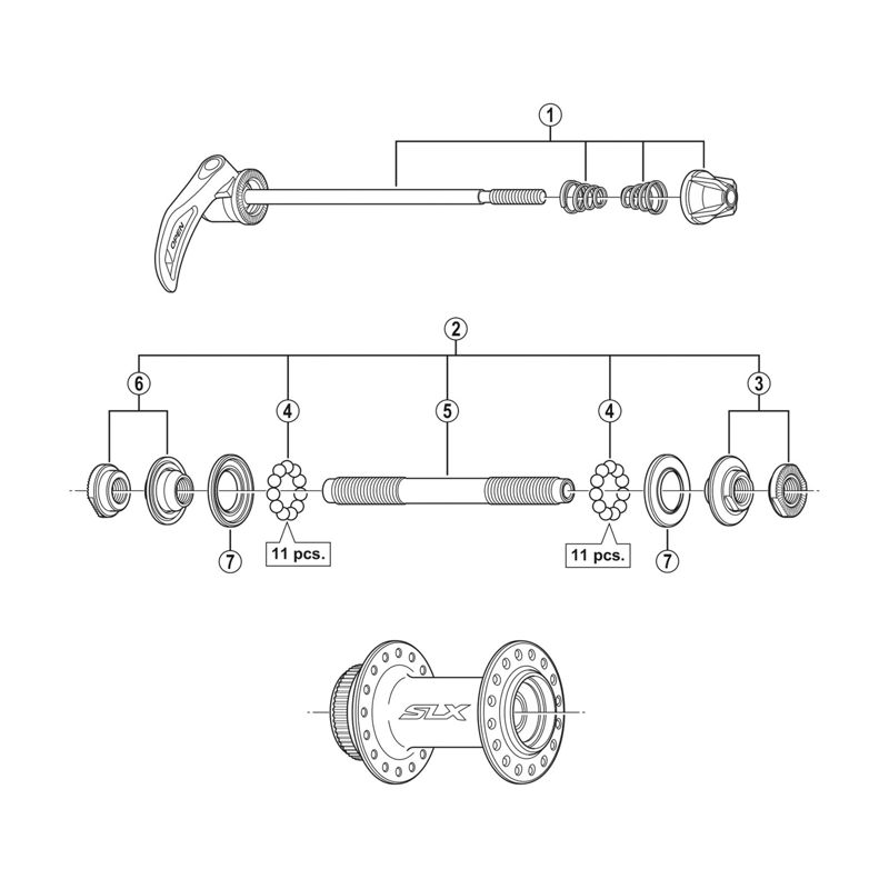 Balfes Bikes Shimano HB-M675 complete hub axle - 108 mm | Free postage over £30, £10 off first order, price match & 0% finance.