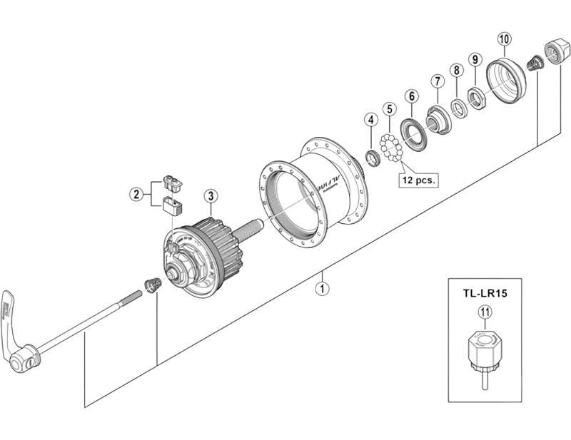 Balfes Bikes Shimano DH-S501 hub internal assembly - 108 mm | Free postage over £30, £10 off first order, price match & 0% finance.