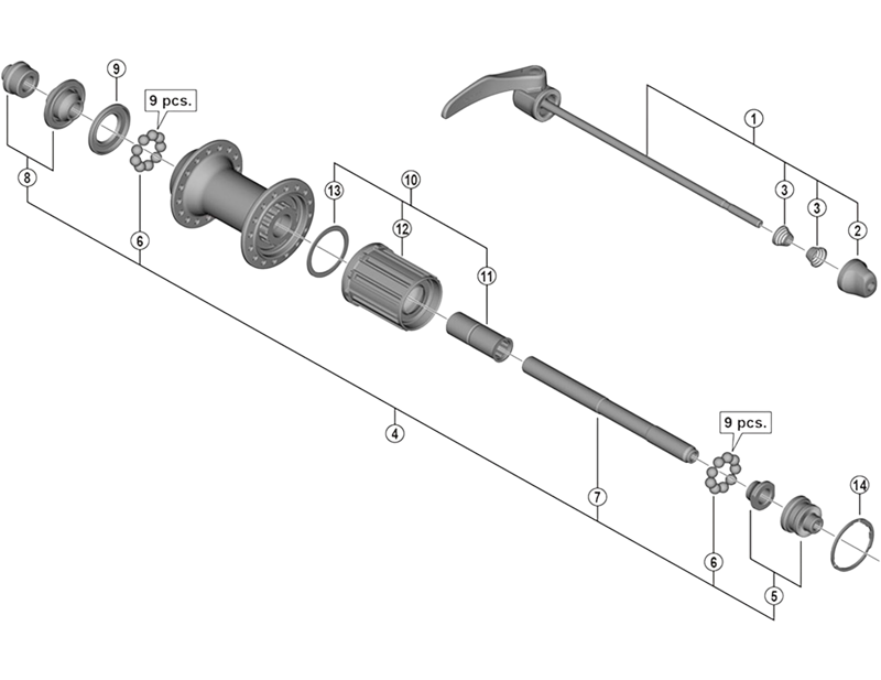Balfes Bikes Shimano FH-5800 complete quick release skewer - 168 mm | Free postage over £30, £10 off first order, price match & 0% finance.