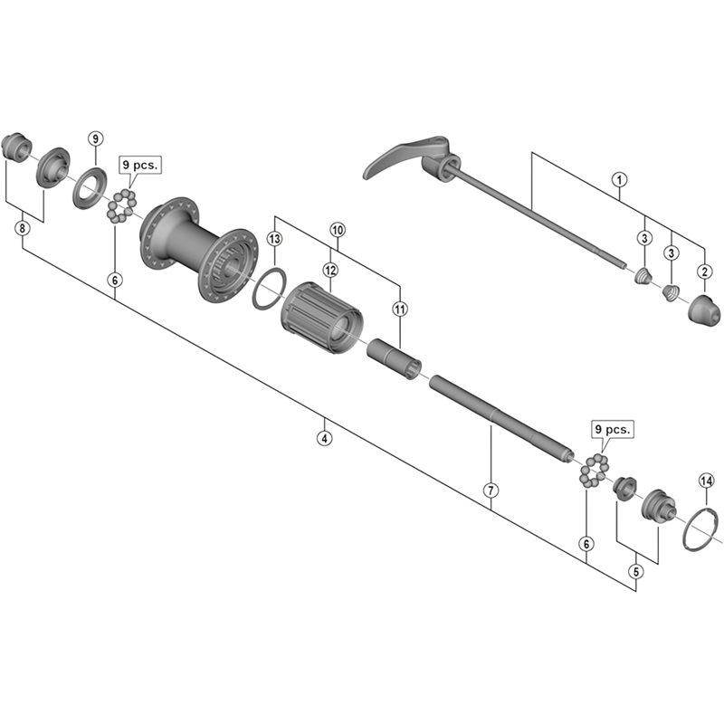 Balfes Bikes Shimano FH-M4050 complete quick release skewer - 173 mm | Free postage over £30, £10 off first order, price match & 0% finance.