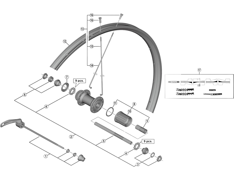 Balfes Bikes Shimano FH-M4050 complete hub axle - 146 mm | Free postage over £30, £10 off first order, price match & 0% finance.