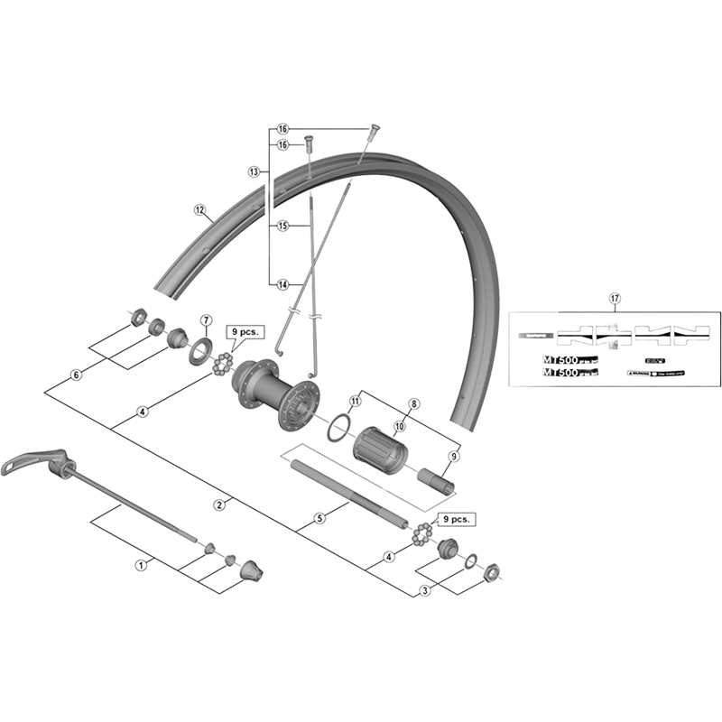 Balfes Bikes Shimano FH-M4050 complete hub axle - 146 mm | Free postage over £30, £10 off first order, price match & 0% finance.