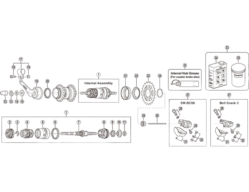 Balfes Bikes Shimano SHimano SG-3C41DX brake arm unit | Free postage over £30, £10 off first order, price match & 0% finance.