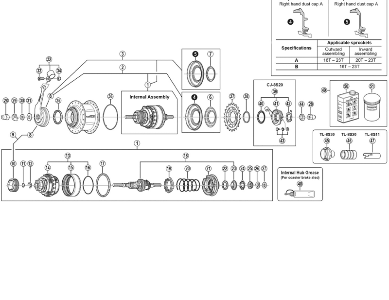 Balfes Bikes Shimano SG-8R36 Nexus internal assembly - 184 mm | Free postage over £30, £10 off first order, price match & 0% finance.