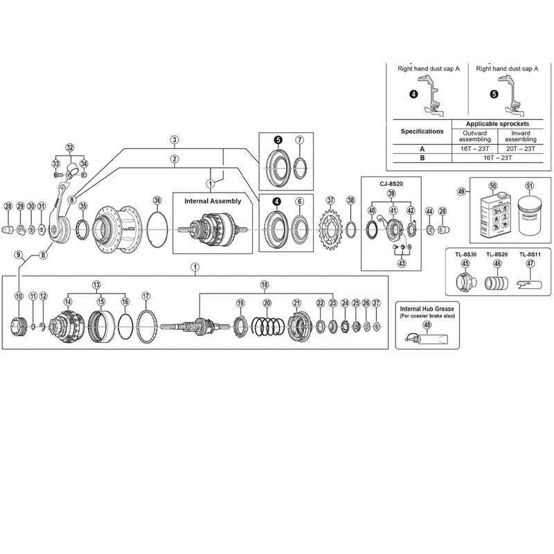 Balfes Bikes Shimano SG-8C31 Nexus internal assembly - 184 mm | Free postage over £30, £10 off first order, price match & 0% finance.