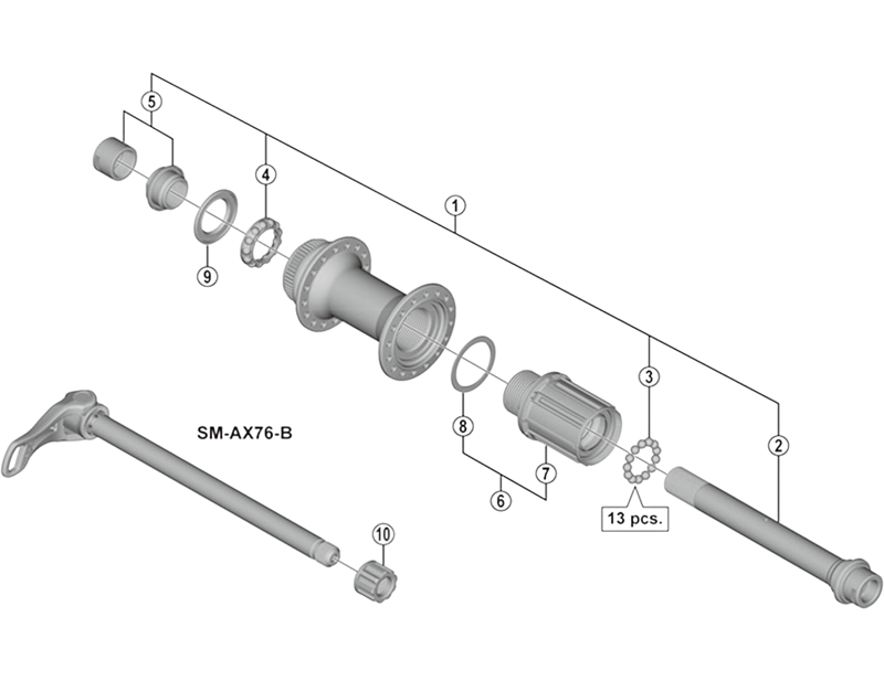 Balfes Bikes Shimano FH-M8010 hub axle unit | Free postage over £30, £10 off first order, price match & 0% finance.