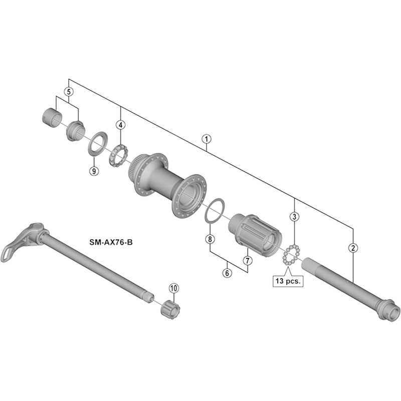 Balfes Bikes Shimano FH-M8010 hub axle unit | Free postage over £30, £10 off first order, price match & 0% finance.