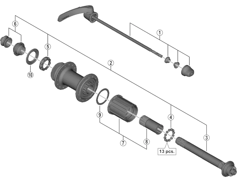 Balfes Bikes Shimano SPRE FHCX75 Comp Hub Axle Black one size | Free postage over £30, £10 off first order, price match & 0% finance.