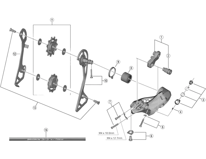 Balfes Bikes Shimano shimano RDR8000 Outer Plate and Fix Bolt - GS type | Free postage over £30, £10 off first order, price match & 0% finance.