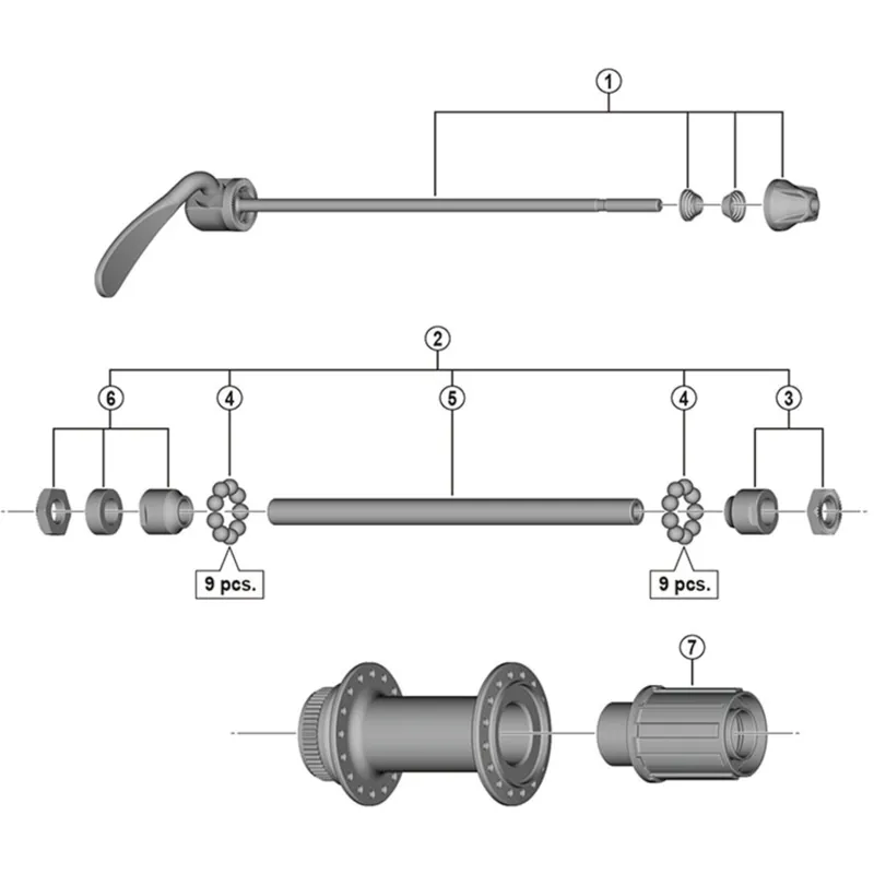 Shimano FHMT200-B Complete Hub Axle-1