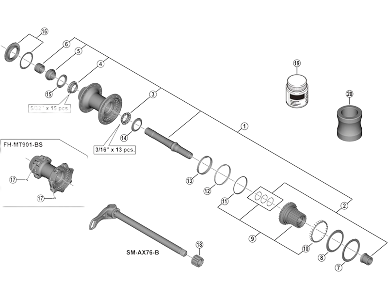 Balfes Bikes Shimano SHimano FH-M9111 XTR C-ring with outer dust cover | Free postage over £30, £10 off first order, price match & 0% finance.