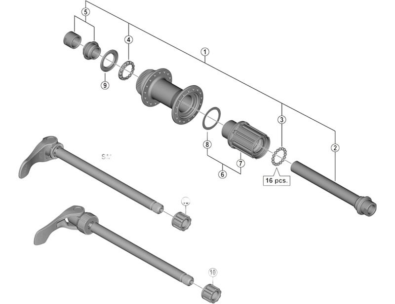Balfes Bikes Shimano FH-MT400 Alivio complete hub axle - 142 mm | Free postage over £30, £10 off first order, price match & 0% finance.
