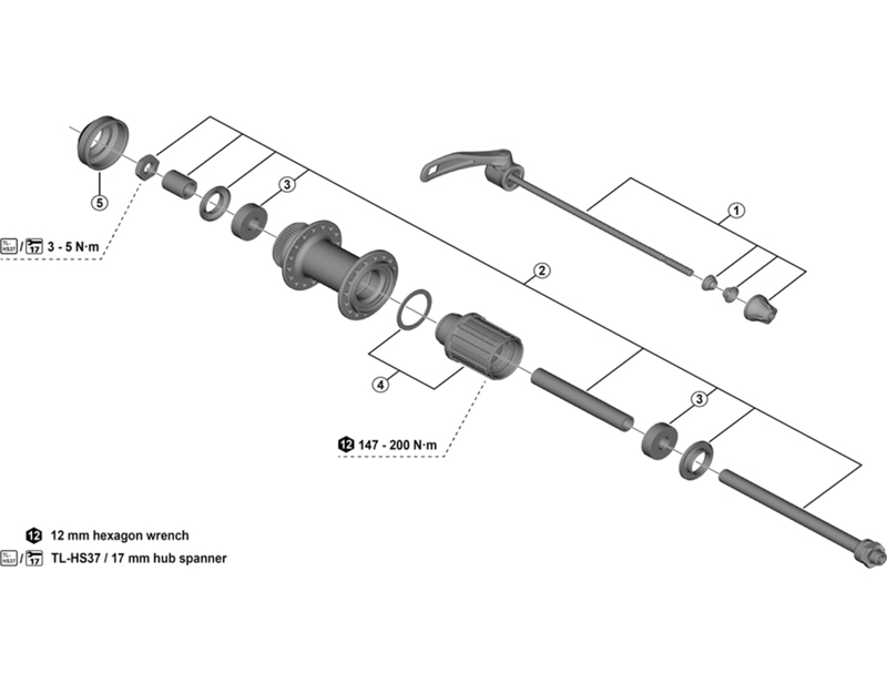 Balfes Bikes Shimano FH-MT500-B complete quick release - 176 mm | Free postage over £30, £10 off first order, price match & 0% finance.