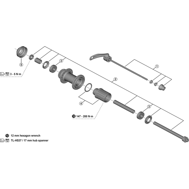 Balfes Bikes Shimano FH-MT401 complete quick release skewer - 174 mm | Free postage over £30, £10 off first order, price match & 0% finance.