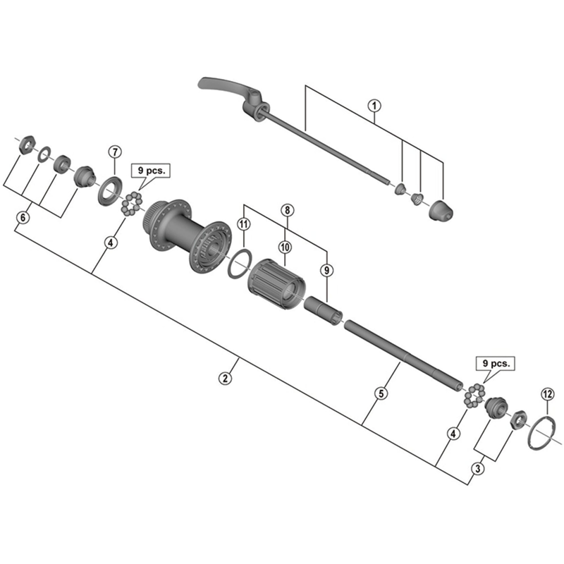 Balfes Bikes Shimano FH-UR600 complete quick release skewer - 173 mm | Free postage over £30, £10 off first order, price match & 0% finance.