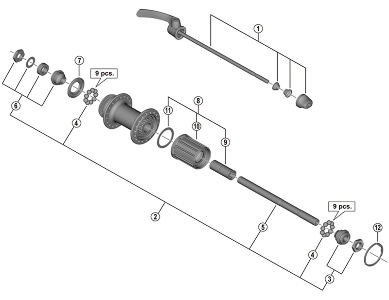 Balfes Bikes Shimano FH-UR600 complete quick release skewer - 168 mm | Free postage over £30, £10 off first order, price match & 0% finance.