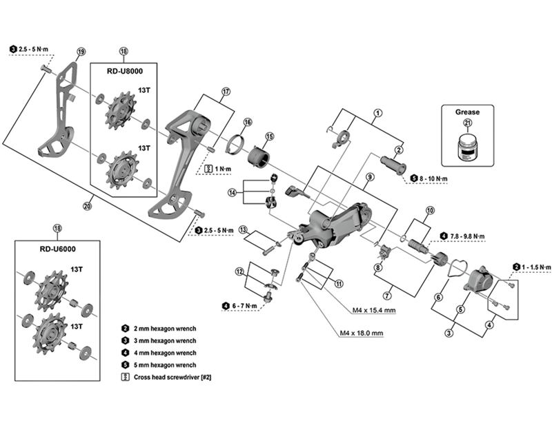 shimano cues RD-U8000 inner plate - GS