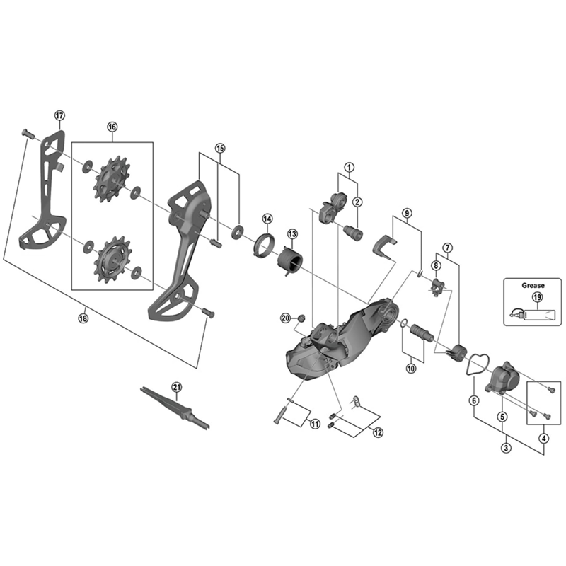 Balfes Bikes Shimano XT RD-M8150-11 switch lever unit and fixing plate | Free postage over £30, £10 off first order, price match & 0% finance.