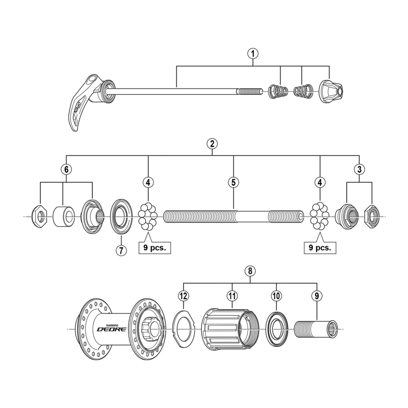 Balfes Bikes Shimano FH-M590 left hand lock nut unit | Free postage over £30, £10 off first order, price match & 0% finance.