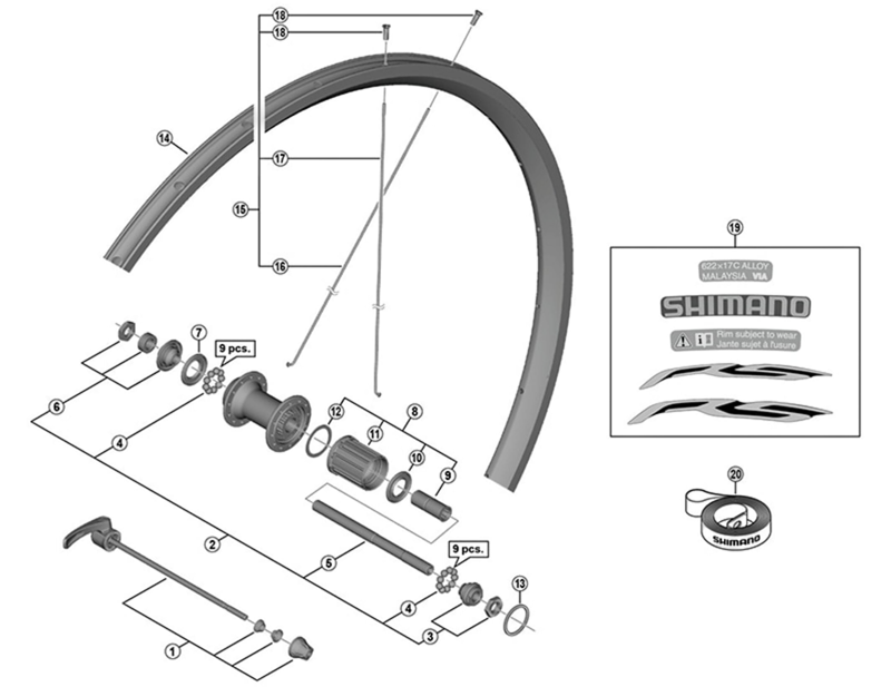 Balfes Bikes Shimano WH-RS010 left hand spoke - 288 mm | Free postage over £30, £10 off first order, price match & 0% finance.