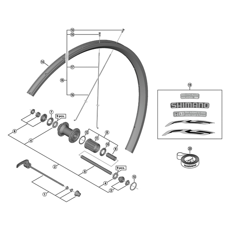 Balfes Bikes Shimano WH-RS010 left hand spoke - 288 mm | Free postage over £30, £10 off first order, price match & 0% finance.