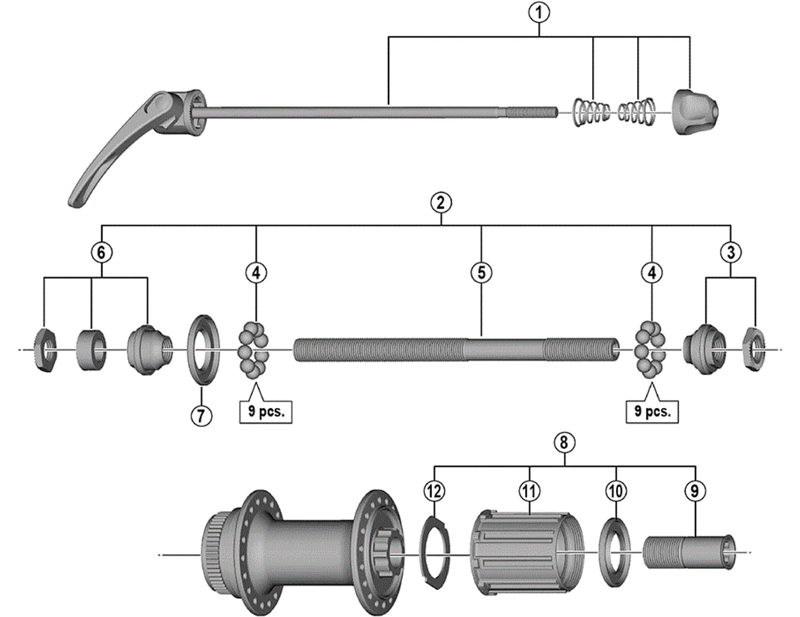 Balfes Bikes Shimano WH-T565-A right hand lock nut unit | Free postage over £30, £10 off first order, price match & 0% finance.
