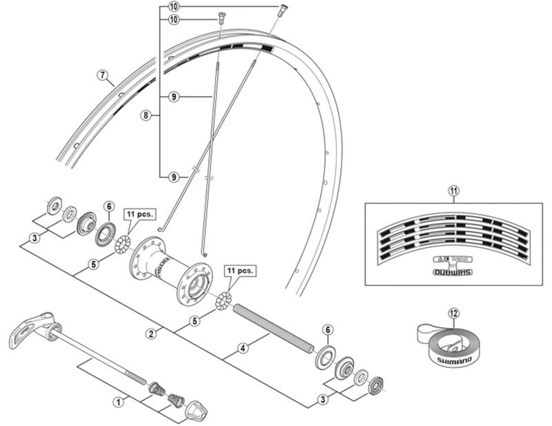 Balfes Bikes Shimano WH-R501 complete quick release skewer - 163 mm | Free postage over £30, £10 off first order, price match & 0% finance.