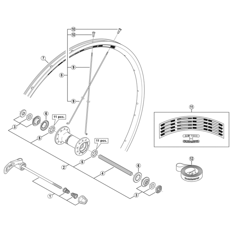 Balfes Bikes Shimano WH-R501 complete quick release 168 mm black | Free postage over £30, £10 off first order, price match & 0% finance.