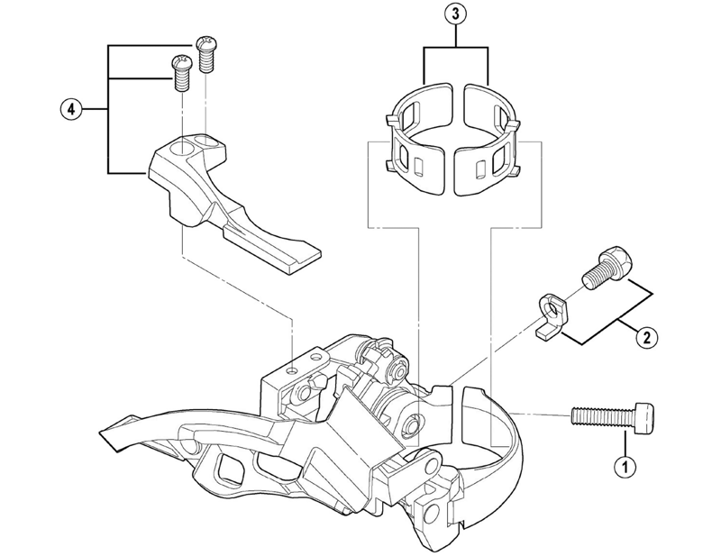 Balfes Bikes Shimano FD-T780 stroke adjust screws and plate - M4 x 8.5 mm | Free postage over £30, £10 off first order, price match & 0% finance.