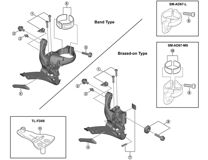 Balfes Bikes Shimano Ultegra FD-6800 stroke adjust screws M4 x 15 mm and plate for band type | Free postage over £30, £10 off first order, price match & 0% finance.