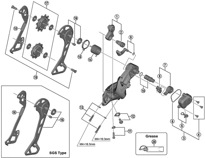 Balfes Bikes Shimano XT RD-M8000 outer plate assembly - GS-type | Free postage over £30, £10 off first order, price match & 0% finance.