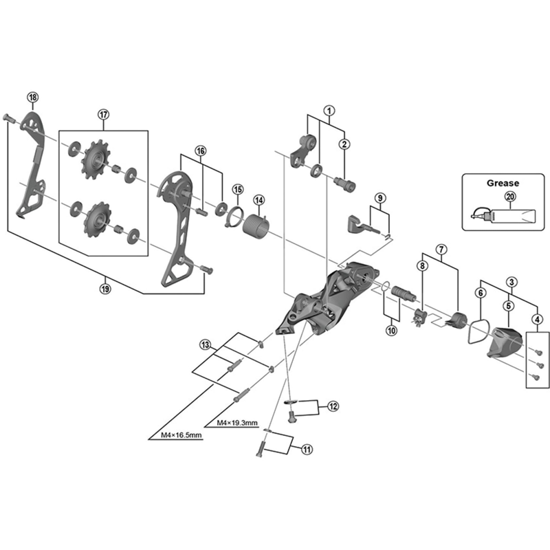 Balfes Bikes Shimano SLX RD-M7000-11 outer plate assembly - GS-type | Free postage over £30, £10 off first order, price match & 0% finance.