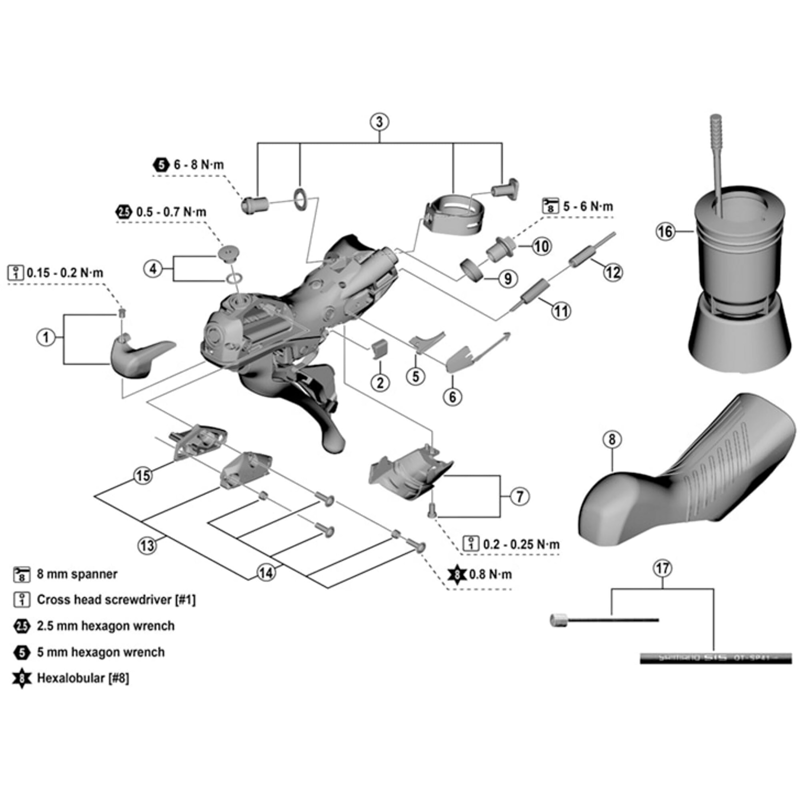 Balfes Bikes Shimano SHimano Dura ACe ST-9000 right hand main lever support | Free postage over £30, £10 off first order, price match & 0% finance.